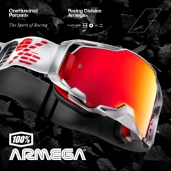 100% Armega Goggle Black Essential / Mirror Silver Lens -Motorcycle Riding Equipment Store knarnyew 3 png