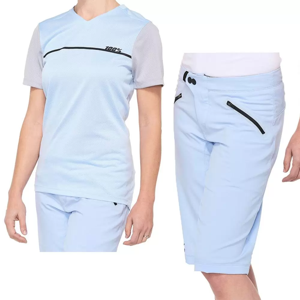 100% Ridecamp Powder Blue Grey Women's Motocross Kit Combo 3 100% Ridecamp Powder Blue Grey Women's Motocross Kit Combo