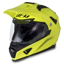 UFO Aries Dual Sport Helmet - Neon Yellow