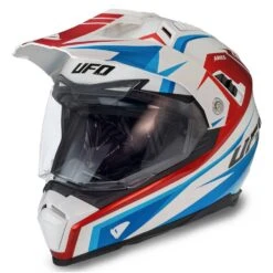 UFO Aries Dual Sport Helmet - White Red Blue