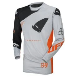 UFO Frequency Slim Motocross Jersey - Black Grey Neon Orange