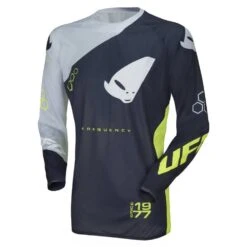UFO Frequency Slim Motocross Jersey - Blue Grey Neon Yellow