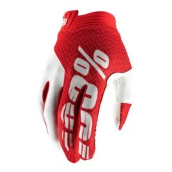 100% ITrack Red White Motocross Gloves