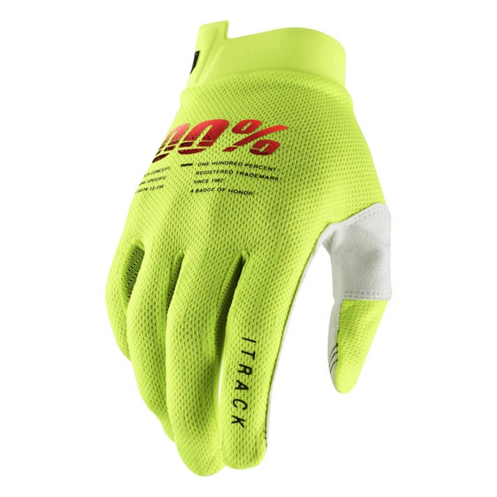 100% ITrack Fluo Yellow Motocross Gloves 3 100% ITrack Fluo Yellow Motocross Gloves