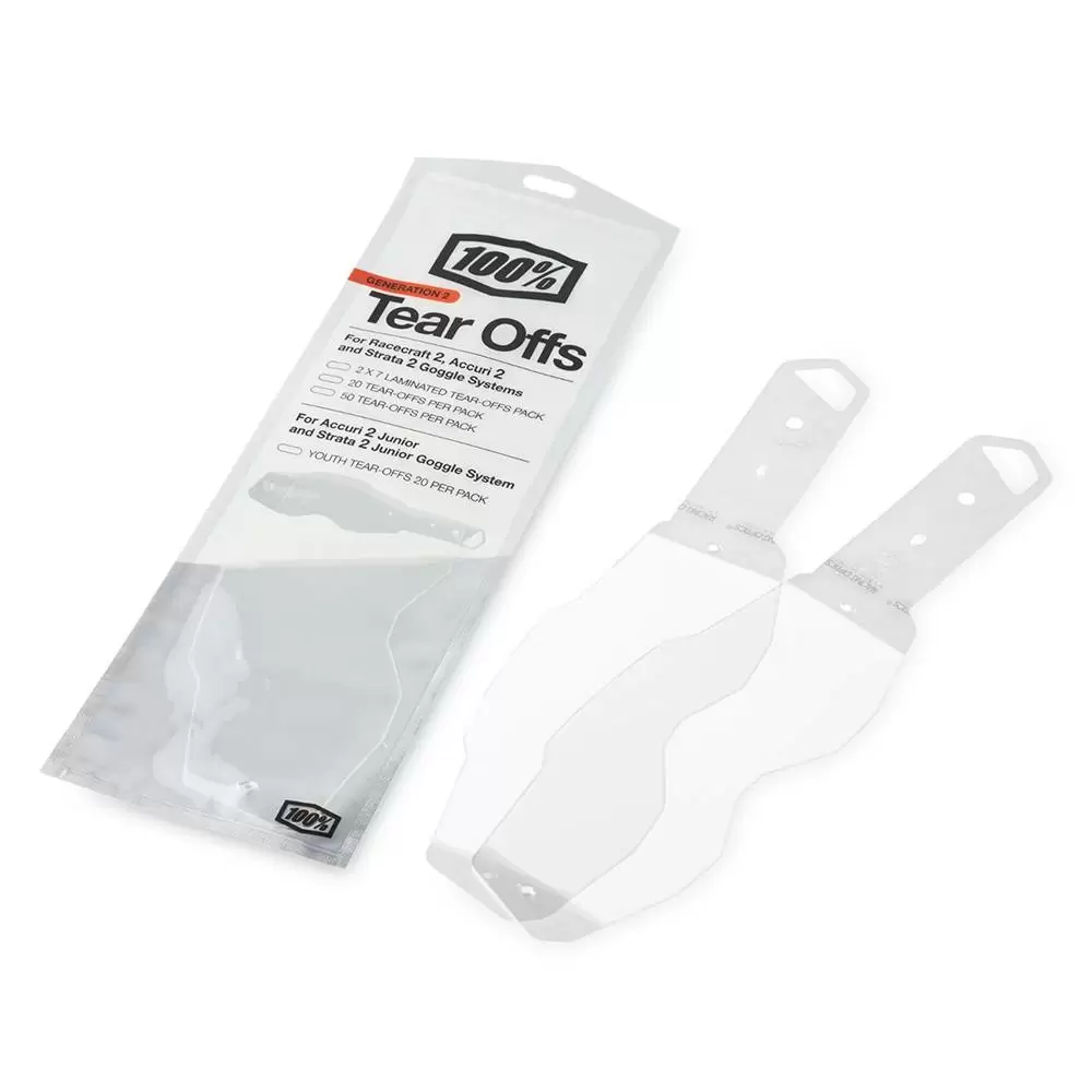 100% Racecraft 2 Accuri 2 Strata 2 Laminated Tear-Offs 2x7pk 3 100% Racecraft 2 Accuri 2 Strata 2 Laminated Tear-Offs 2x7pk