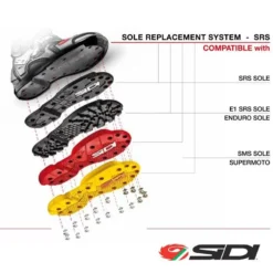 Sidi Crossfire Enduro Soles E1 SRS No 104 Black -Motorcycle Riding Equipment Store sidi enduro sidi crossfire 2 srs jpg