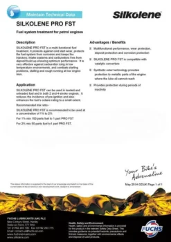 Silkolene PRO FST Fuel System Treatment For Petrol Engines - 1 Litre -Motorcycle Riding Equipment Store silkolene pro fst jpg