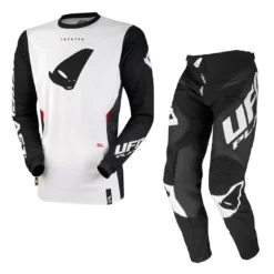 UFO Tainite White Black Jersey, Pant Combo Kit -Motorcycle Riding Equipment Store ufo combokit mx23 tainite black white jpg