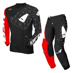 UFO Tecno Black Red MX23 Jersey, Pant Motocross Kit Combo -Motorcycle Riding Equipment Store ufo combokit mx23 tecno red black jpg