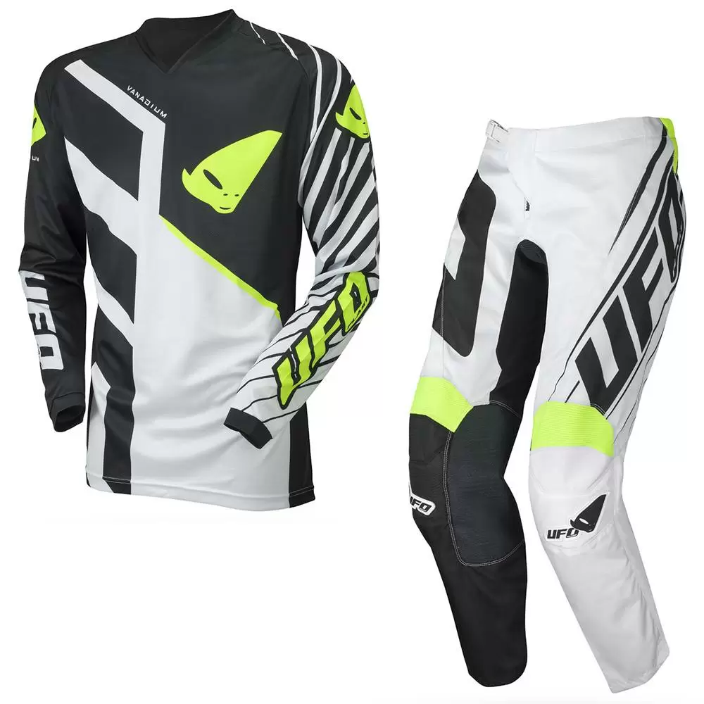 UFO Vanadium Black White Motocross Kit Combo 3 UFO Vanadium Black White Motocross Kit Combo
