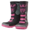 Wulfsport Kids Mud Stomper Black Pink Grey Wellington Boots -Motorcycle Riding Equipment Store wcmsp 2 1 1