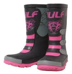 Wulfsport Kids Mud Stomper Black Pink Grey Wellington Boots 23 Wulfsport Kids Mud Stomper Black Pink Grey Wellington Boots -Motorcycle Riding Equipment Store wcmsp 2 6